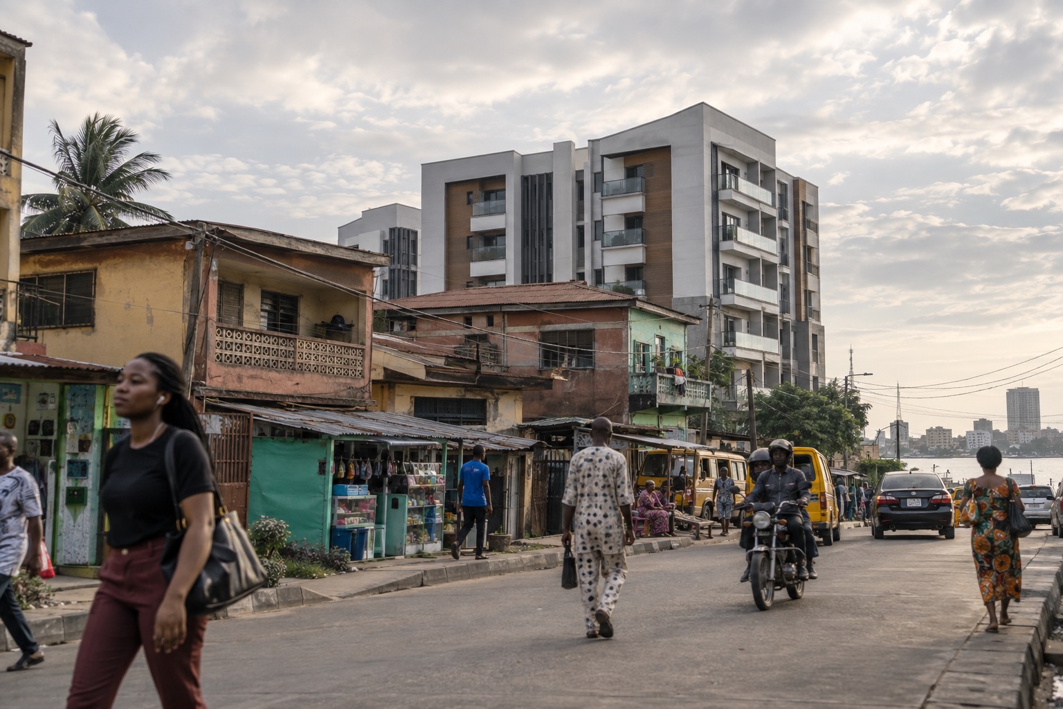 A Lagos neighbourhood where older homes meet new development